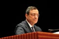 Mario Draghi former president of european central bank during a press conference