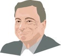 Mario Draghi Portrait Vector Illustration