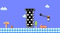 Mario in the Sky, art of Super Mario Bros classic video game, pixel design vector illustration