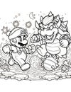 Mario vs. Bowser: Lava Bridge Battle - Coloring Page Showdown