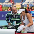 Marion Bartoli (France) and her coach Royalty Free Stock Photo
