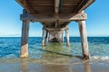 Marion Bay view from under jetty at sunset time Royalty Free Stock Photo