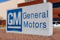 General Motors Logo and Signage at the Metal Fabricating Division. GM opened this plant in 1956 III Royalty Free Stock Photo