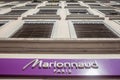 Marionnaud logo in front of their main shop in downtown Lyon. Marionnaud is a french seller of cosmetics, perfume and care