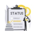 Marital status abstract concept vector illustration.