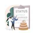 Marital status abstract concept vector illustration.