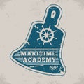 Maritime academy emblem vintage monochrome