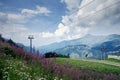 Maritime Alps, Limone ski resort in summer. View of the valley from the top of the mountain