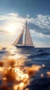 Maritime elegance Sailing yacht sailing peacefully across the open sea