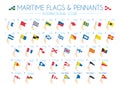 Maritime Flags and pennants International Code Vector Illustration Royalty Free Stock Photo