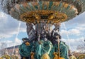 The Maritime Fountain at place de la Concorde - Paris, France Royalty Free Stock Photo