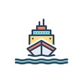 Color illustration icon for Maritime, marine and boat