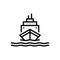 Black line icon for Maritime, marine and nautical