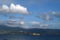 Corsica Ferries company ferry sailing on the Gulf of Ajaccio