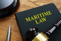 Maritime law black book and gavel. Royalty Free Stock Photo