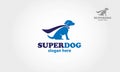 Super Dog Vector Logo Cartoon. Royalty Free Stock Photo