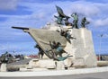 Maritime Monument on the historic waterfront of the Strait of Magellan in Punta Arenas, Chile Royalty Free Stock Photo