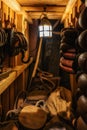 Maritime Museum in Amsterdam, The Netherlands. Interior of the hold of the 17th century ship Royalty Free Stock Photo