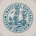 Maritime Museum Monochrome Vintage Label