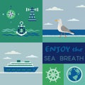 Maritime patchwork poster Royalty Free Stock Photo