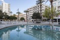 Maritime promenade, town of Sant Antoni, Ibiza island,Spain.