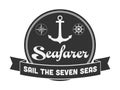 maritime Seafarer logo with anchor, wheel and compass