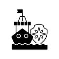 Maritime security black linear icon