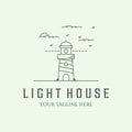 maritime security minimalist lighthouse line art icon logo design illustration