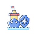 Maritime security RGB color icon