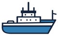 Maritime ships flat, Cargo ship container in the ocean transportation, shipping freight transportation. illustration vector