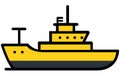 Maritime ships flat, Cargo ship container in the ocean transportation, shipping freight transportation. illustration vector