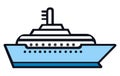 Maritime ships flat, Cargo ship container in the ocean transportation, shipping freight transportation. illustration vector