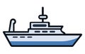 Maritime ships flat, Cargo ship container in the ocean transportation, shipping freight transportation. illustration vector