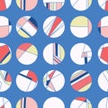 Maritime signal flag style polka dot circles. Vector pattern seamless background. Hand drawn geometric abstract dotty illustration Royalty Free Stock Photo