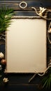 Maritime simplicity Blank paper with nautical rope border, combining practicality and charm