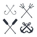 Maritime symbols graphic set