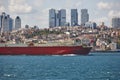 Maritime traffic at the Bosphorus strait in Istanbul. Transportation Turkey