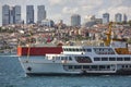 Maritime traffic at the Bosphorus strait in Istanbul. Transportation Turkey