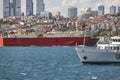 Maritime traffic at the Bosphorus strait in Istanbul. Transportation Turkey