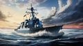 maritime us navy destroyer Royalty Free Stock Photo