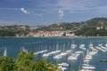 The maritime village of San Terenzo seen from the castle of Lerici, La Spezia, Liguria, Italy Royalty Free Stock Photo