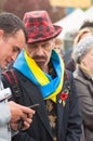 Mariupol, Ukraine - May, 03 2015. the public meeting for the demilitarization of Shirokino.