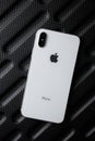 New white iphone x phone concept with dual camera