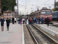 Boarding of the passengers to the local trains