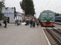 Boarding of the passengers to the local trains