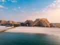 Marjan Island beach and waterfront in Ras al Khaimah emirate in the UAE aerial view Royalty Free Stock Photo