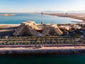 Marjan Island in Ras al Khaimah emirate in the UAE aerial view Royalty Free Stock Photo