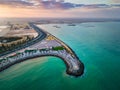 Marjan Island in Ras al Khaimah emirate in the UAE aerial view