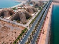 Marjan Island in Ras al Khaimah emirate in the UAE aerial view