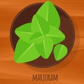 Marjoram flat design vector icon